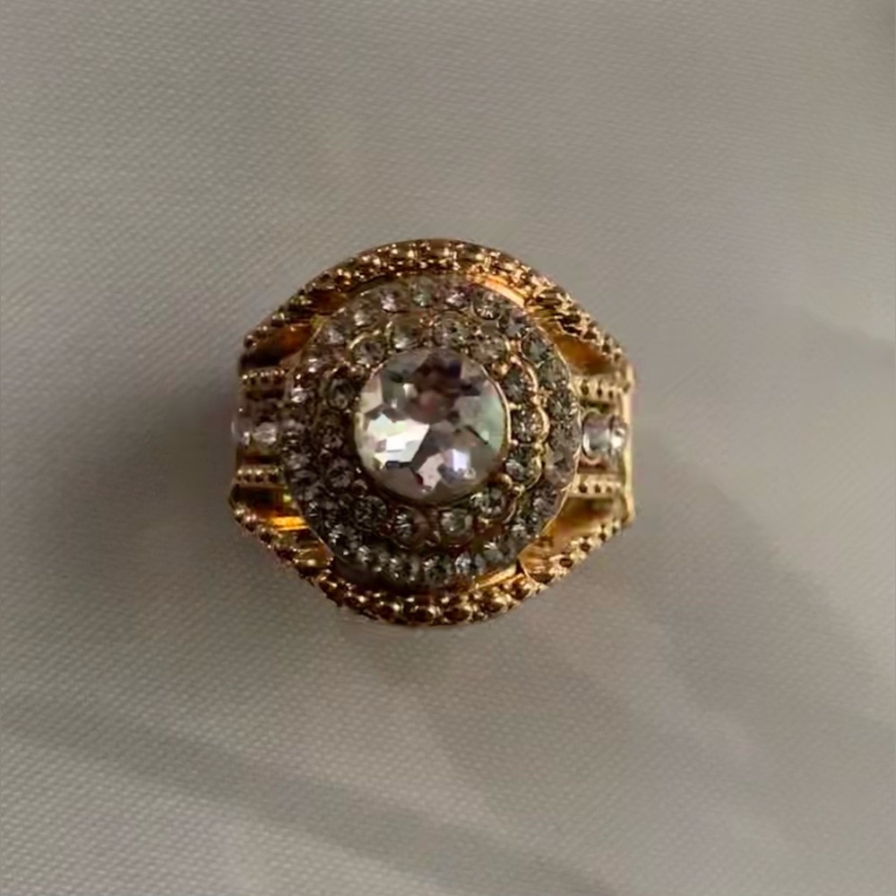 Gold and Silver Crystal Ring